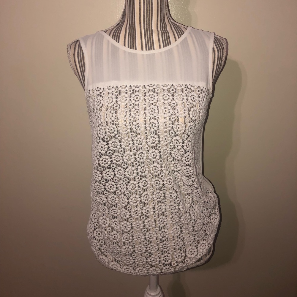 White see-through blouse.
